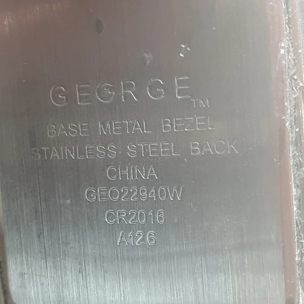 10/$20 George Silver/Black Stainless Steel Analog/Digital Men's Tank Watch